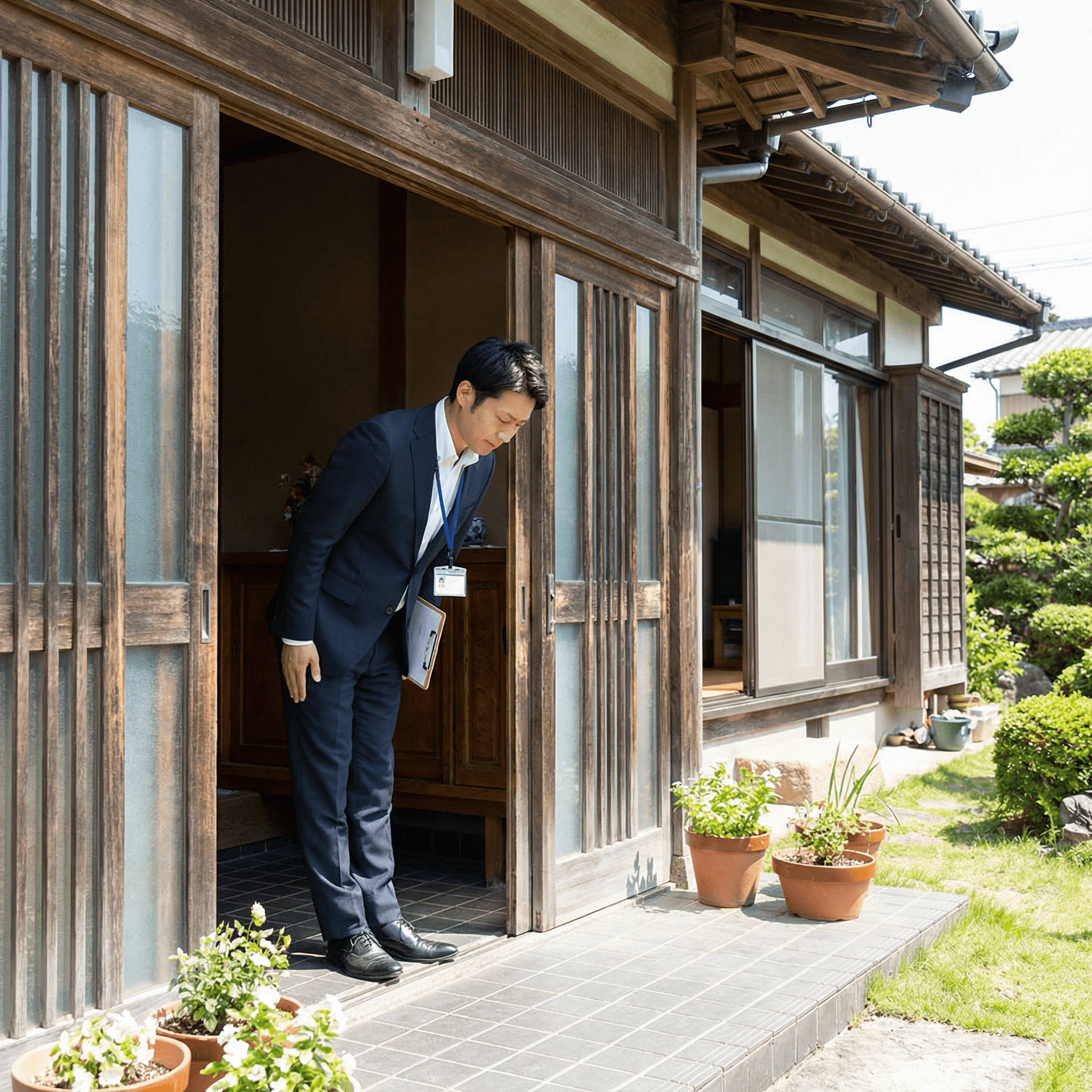 玄関先での挨拶